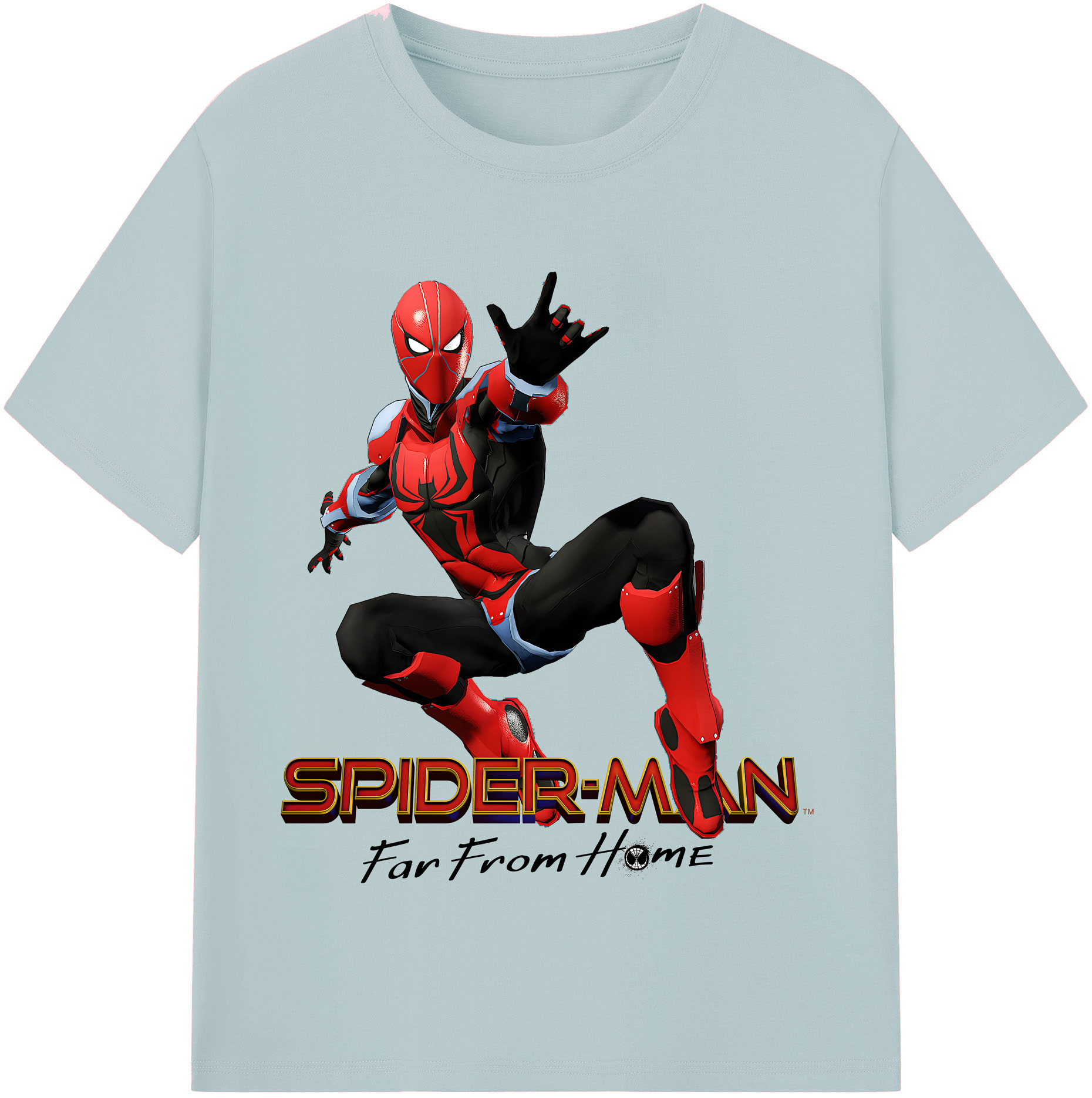 （画像用） Spider Man スパイダーマン 綿100％半袖Tシャツ（フロントプリント）